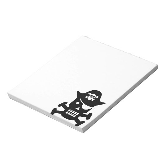 Robot Skull & Crossbones Pirate Silhouette Notizblock (Rotiert)