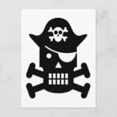 Robot Skull & Crossbones Pirate Silhouette Postkarte (Vorderseite)