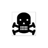 Robot Skull Crossbones Silhouette Art Briefmarke Gummistempel (Prägung)