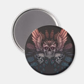Robot Skull + Flüge Magnet (Vorderseite/Rückseite)