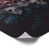 Robot Skull + Flüge Poster (Ecke)