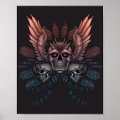 Robot Skull + Flüge Poster (Vorne)