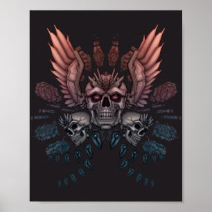 Robot Skull + Flüge Poster