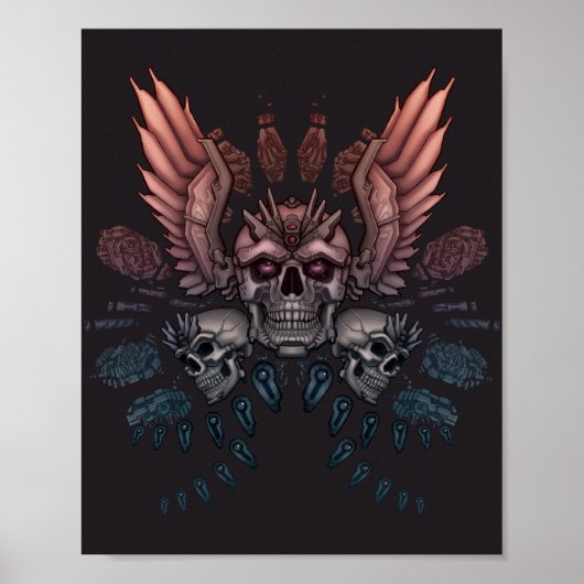 Robot Skull + Flüge Poster (Vorne)