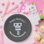 Robot Skull Paper Plate Pappteller (Party)