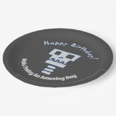 Robot Skull Paper Plate Pappteller (Schrägansicht)