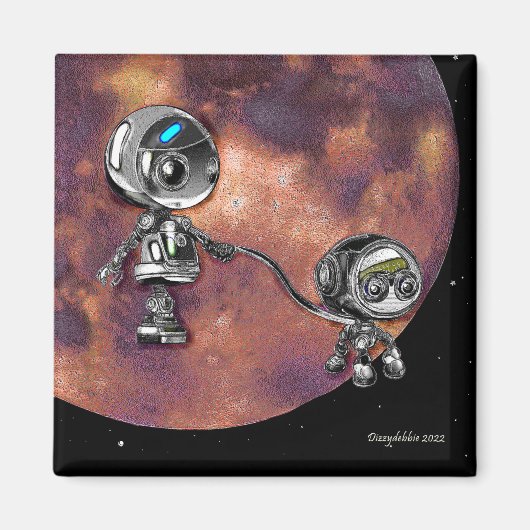 Robot Space Walk Magnet (Vorne)