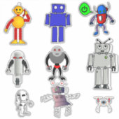 Robot-Spielzeug-niedliche Kinderhandwerk Aufkleber (Vorderseite)