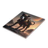 Robot Staffordshire Bull Terrier, Keramik Tile Fliese (Seite)