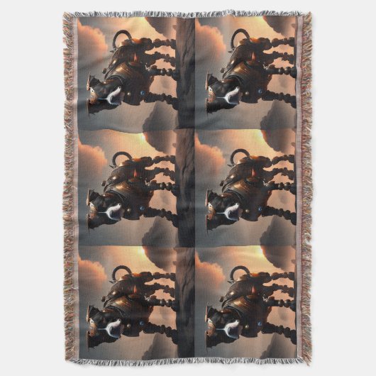 Robot Staffordshire Bull Terrier, Throw Blanket Decke (Vorderseite Vertikal)