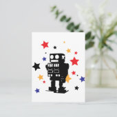 Robot Star Postkarte (Stehend Vorderseite)