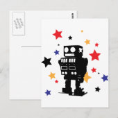 Robot Star Postkarte (Vorne/Hinten)