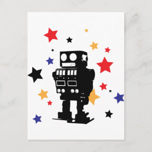 Robot Star Postkarte