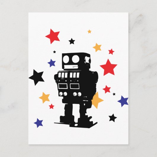 Robot Star Postkarte (Vorderseite)