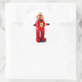 ROBOT-STICKER RETRO RUNDER AUFKLEBER (Tasche)