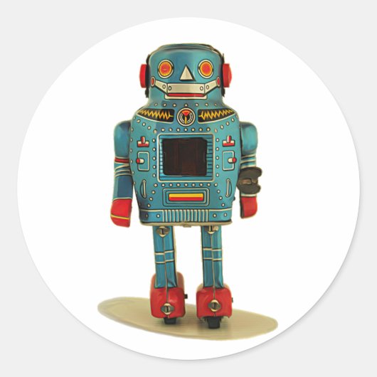 ROBOT-STICKER RETRO RUNDER AUFKLEBER (Vorderseite)