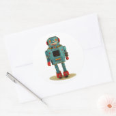 ROBOT-STICKER RETRO RUNDER AUFKLEBER (Umschlag)
