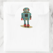 ROBOT-STICKER RETRO RUNDER AUFKLEBER (Tasche)