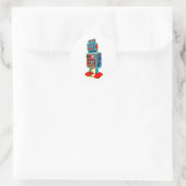 ROBOT-STICKER RUNDER AUFKLEBER (Tasche)