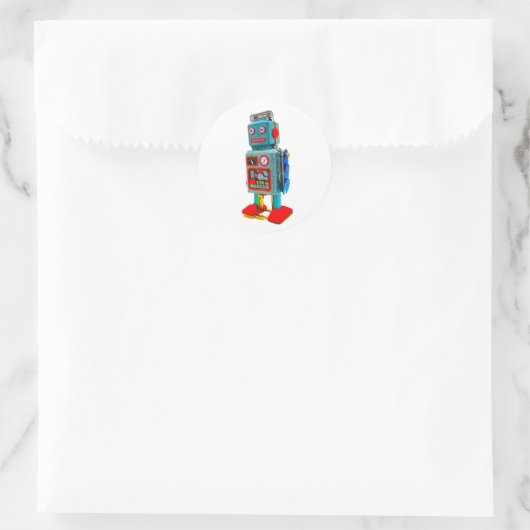 ROBOT-STICKER RUNDER AUFKLEBER (Tasche)