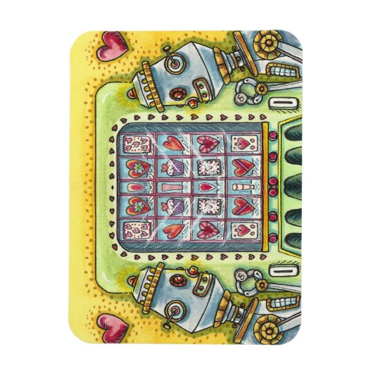 ROBOT SUCHT NACH EINER LIEBE HERZERFINDUNGSMASCHIN MAGNET (Vertikal)