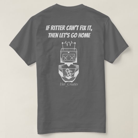 Robot-T - Shirt (weiße Variante) (Design Rückseite)