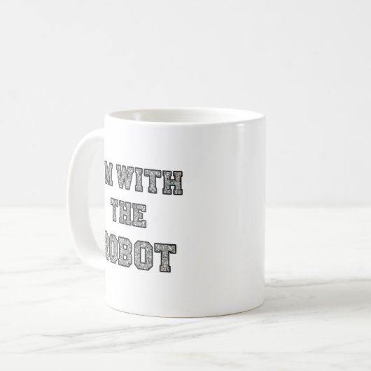Robot Text Kaffeetasse (Vorderseite Links)