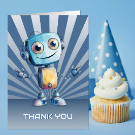 Robot Theme Birthday Vielen Dank Dankeskarte