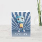 Robot Theme Birthday Vielen Dank Dankeskarte (Vorderseite)