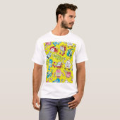 Robot Theme: Farbenvolles nahtloses Muster. T-Shirt (Vorne ganz)
