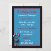 Robot Themed Boys Geburtstag Einladung (Rückseite)