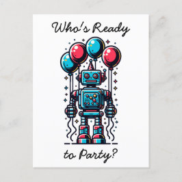 Robot Themed Boys Geburtstag Postkarte