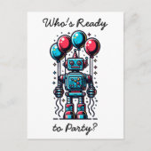 Robot Themed Boys Geburtstag Postkarte (Vorderseite)