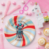 Robot Themed Boy's Happy Birthday Pappteller (Party)