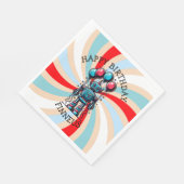 Robot Themed Boy's Happy Birthday Serviette (Ecke)