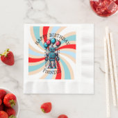 Robot Themed Boy's Happy Birthday Serviette (Beispiel)
