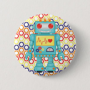 Robot Themed Party Button