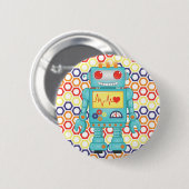 Robot Themed Party Button (Vorne & Hinten)