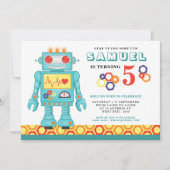 Robot Themed Party Einladung (Vorderseite)