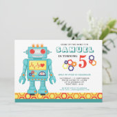 Robot Themed Party Einladung (Stehend Vorderseite)
