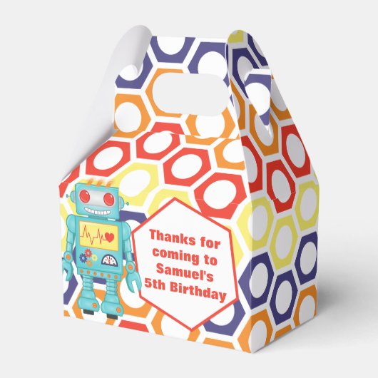 Robot Themed Party Geschenkschachtel (Vorderseite)