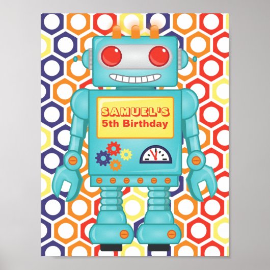 Robot Themed Party Poster (Vorne)