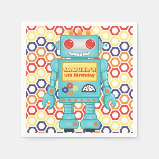 Robot Themed Party Serviette (Vorderseite)