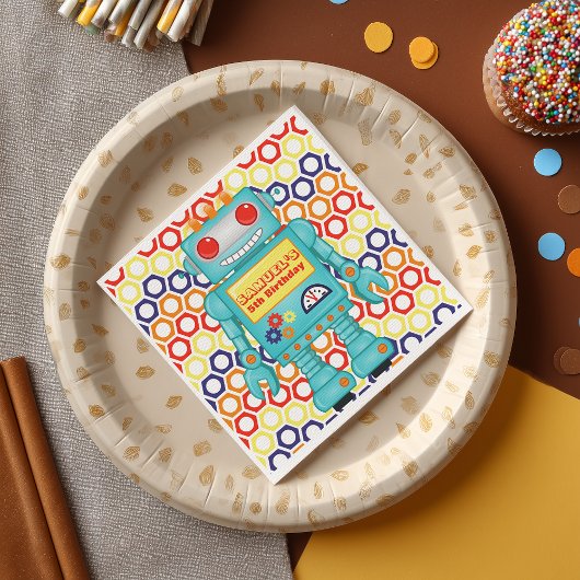 Robot Themed Party Serviette