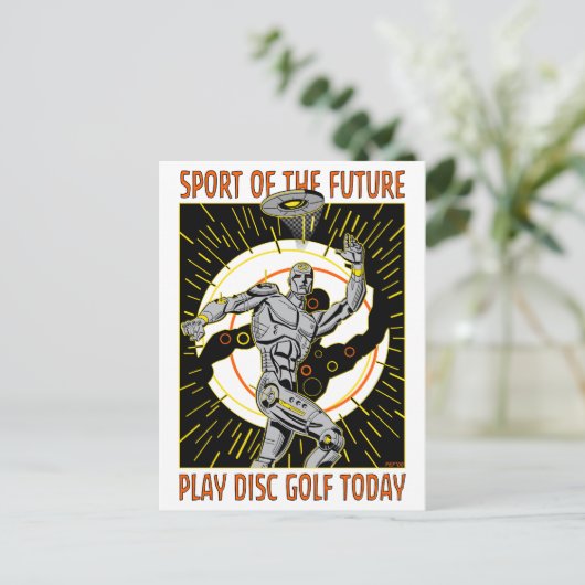 Robot Thrower #1 Postkarte (Stehend Vorderseite)