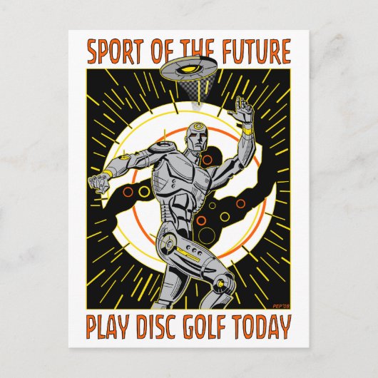 Robot Thrower #1 Postkarte (Vorderseite)