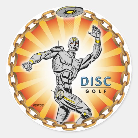 Robot Thrower #2 Runder Aufkleber (Vorderseite)