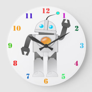 ROBOT-TOY MIT FARBEN ZAHLEN GROßE WANDUHR