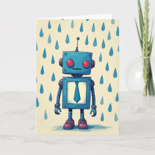 Robot Vatertag Figur Karte (Vorderseite)