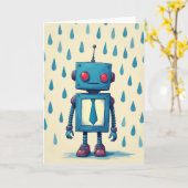 Robot Vatertag Figur Karte (Gelbe Blume)